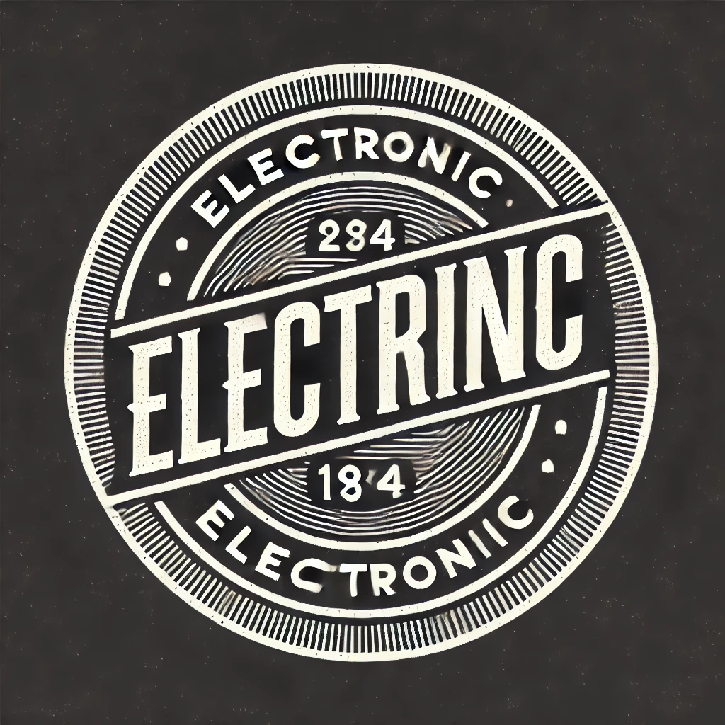 DALL·E 2025-02-11 18.06.41 - A round black seal with white text that says 'Electronic'. The design is bold and clear, with a slightly vintage or stamp-like appearance