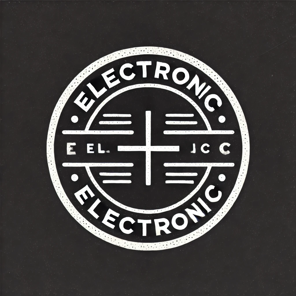 DALL·E 2025-02-11 18.11.40 - A round black seal with bold white text that says 'Electronic'. The design is clean and professional, with a vintage or stamp-like appearance, ensurin
